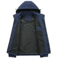 thumbnail image 5 of Mrmaere Men's Hooded Jacket Windproof Fabric Full-Zip Functional Stylish Outerwear for Daily & Outdoor Dark Blue XXL, 5 of 8