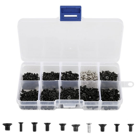 500Pcs Universal Laptop Repair Screw Kit, Replacement M2 M2.5 M3 Screw Assortment Set Fit for All Computer