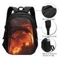 thumbnail image 3 of Bingfone Fiery Dragons Castle Attack for USB Backpack, Multi-compartment Multi-pocket Computer Backpack, Suitable for Travel, Business, Leisure, Unisex, 3 of 7