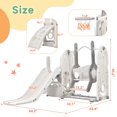 thumbnail image 2 of Triple Tree 5-in-1 Kids Climbing and Slide Set with Adjustable Swing, Basketball Hoop, HDPE, grey, 2 of 10