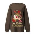 thumbnail image 5 of Chandail en Molleton de Noël pour Femmes 2023 Mode Manches Longues Col Rond Imprimé de Noël Hauts Amples Blouse Chandails en Molleton en Liquidation, 5 of 5