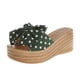 thumbnail image 2 of Mujeres Bowknot Beach Summer Pantuflas Plataforma Slope Heels Plus Size Shoes Wmkox8yii  hj789, 2 of 9