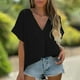 thumbnail image 5 of Sudaderas con capucha para mujer,Camiseta con sensor de luz para mujer, cuello redondo, manga corta, poliéster, corte holgado, color liso para uso diario, sopatenor, 5 of 9