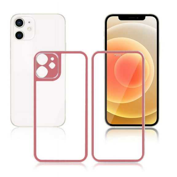 Mignova Front and Back Screen Protector for iPhone 12 , Tempered Glass Haptic Touch Front and Rear Temper Film Premium HD Clarity Anti-Fingerprint/Scratch for iPhone 12 6.1 inch - Rose Gold