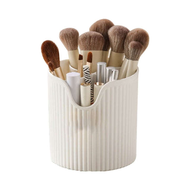 Soporte para bolígrafo de escritorio organizador de brochas de maquillaje 4 compartimentos plástico Jadeshay