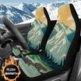 thumbnail image 2 of Uorisanigo Front Car Seat Covers, 2 Pack Soft Plush Bear Pretty Scenery Car Seat Covers Front Seats, Auto Interior Accessories Compatible with Most Cars/Sedan/SUV/Pickup/Van, 2 of 7