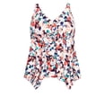 thumbnail image 3 of Avenue Women's Plus Size Sharkbite Print Tankini Top, 3 of 6