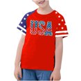 thumbnail image 2 of AUNVITO Boys & Girls Casual Raglan Sleeve T-Shirt Patriotic Independence Day Print Round Neck Graphic Top, 2 of 4
