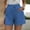 Blue, variant on Aloohaidyvio Shorts for Women Plus Size,Womens Loose Wide Leg Pants High Waist Straight Pants Casual Cotton Linen Shorts Blue L
