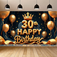 thumbnail image 3 of Golden Theme Happy Birthday Banner Decorative Design Crown Balloon Birthday Party Event Decoration for Celebration Indoor Decoration, 3 of 7