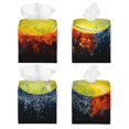 thumbnail image 2 of Kdxio Tennis Ball In Fire And Water Leather Tissue Box Cover Square Holder Decorative for Bathroom,Home Office Decor, 2 of 7