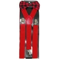 thumbnail image 4 of CTM  Buffalo Plaid Bow Tie with Solid Suspender Set (Men), 4 of 4