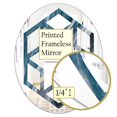 thumbnail image 4 of Designart 'Splash Blue Indigo' Modern Oval Wall Mirror - Hexagon Star 24x36, 4 of 4