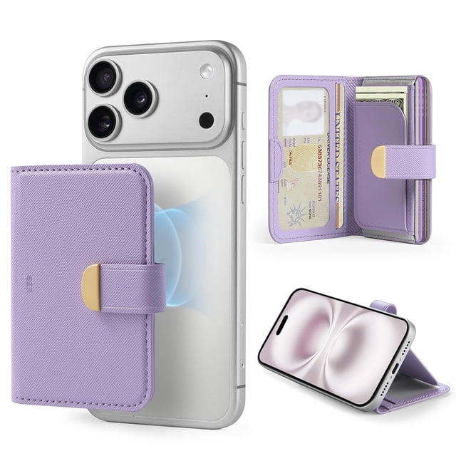 Cartera de mano ESR Aura para mujer MagSafe Wallet, color lavanda