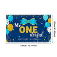 thumbnail image 3 of Blue Gold Themed First Birthday Banner with Balloons Bow and Glitter Party Supplies Photography Props Backdrop Happy Birthday Decorations Birthday Party Background, 3 of 8