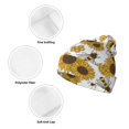 thumbnail image 3 of Pofeuu Sunflowers and Bees Print Beanie Hat for Men Women Knit Winter Hat Warm Cuffed Skull Beanie Slouchy Soft Unisex, 3 of 6