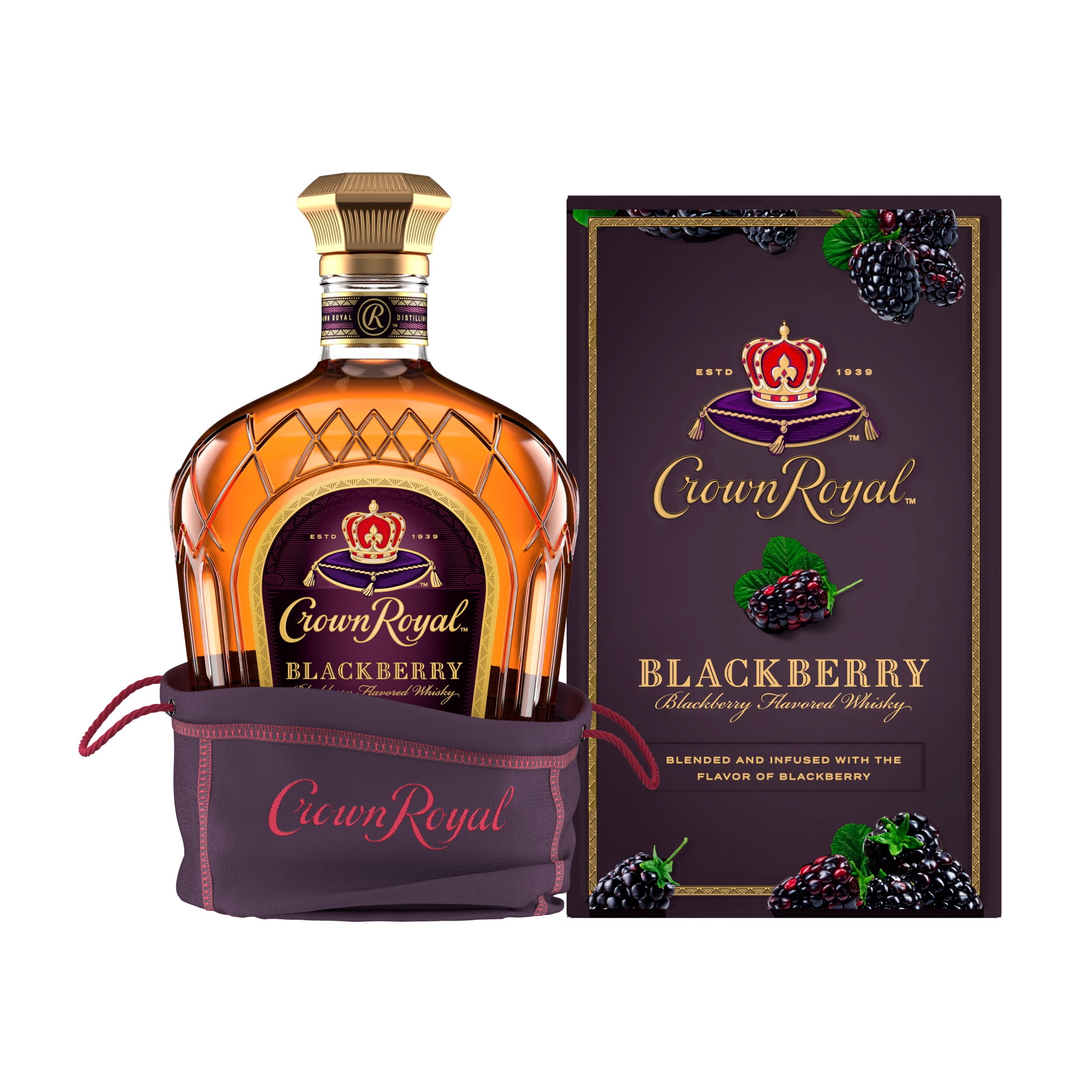 Crown Royal Blackberry Flavored Whisky, 750 ml, 35% ABV - Walmart.com