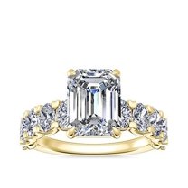 3.00 Carat Excellent Emerald Cut Moissanite Diamond Beautiful Promise Ring for Women Solid 18K Yellow Gold Size 9.5 by Diamond-Capitals