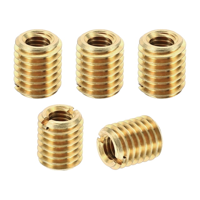 Unique Bargains Écrou de Réparation Fileté en Laiton, 5 Pcs M10x1.5 à M6x1 Manchon Fileté Réducteur de Vis 12mm