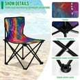 thumbnail image 4 of 600D Oxford Camping Chair Portable Foldable Chair Supports 220 lbs for Picnic, Fishing, Backpacking Colorful Tie-dye with Swirling, 4 of 8