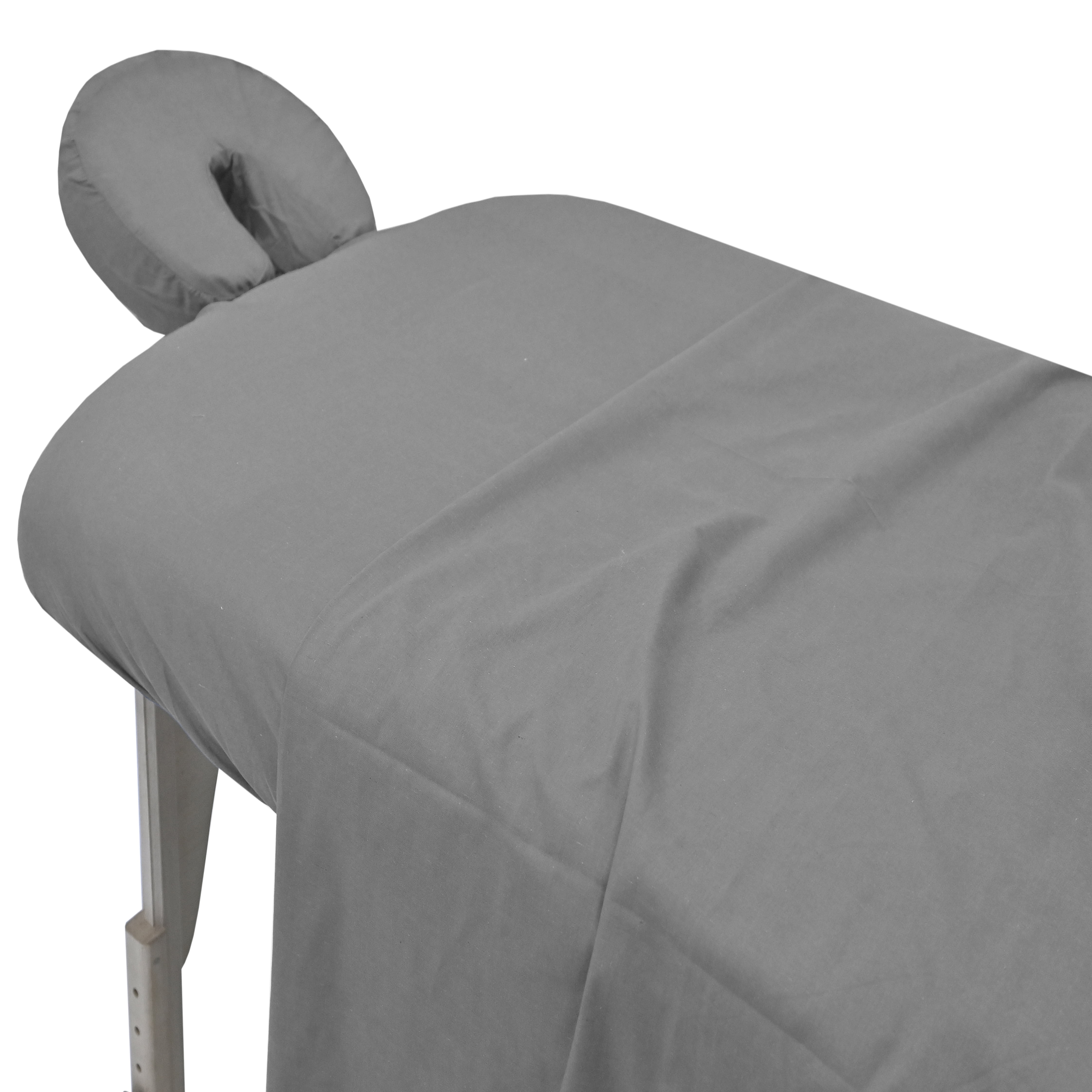 Spa Massage Table Poly Cotton Sheets 3 Pieces Full Set Resistant to Wrinkling, Gray