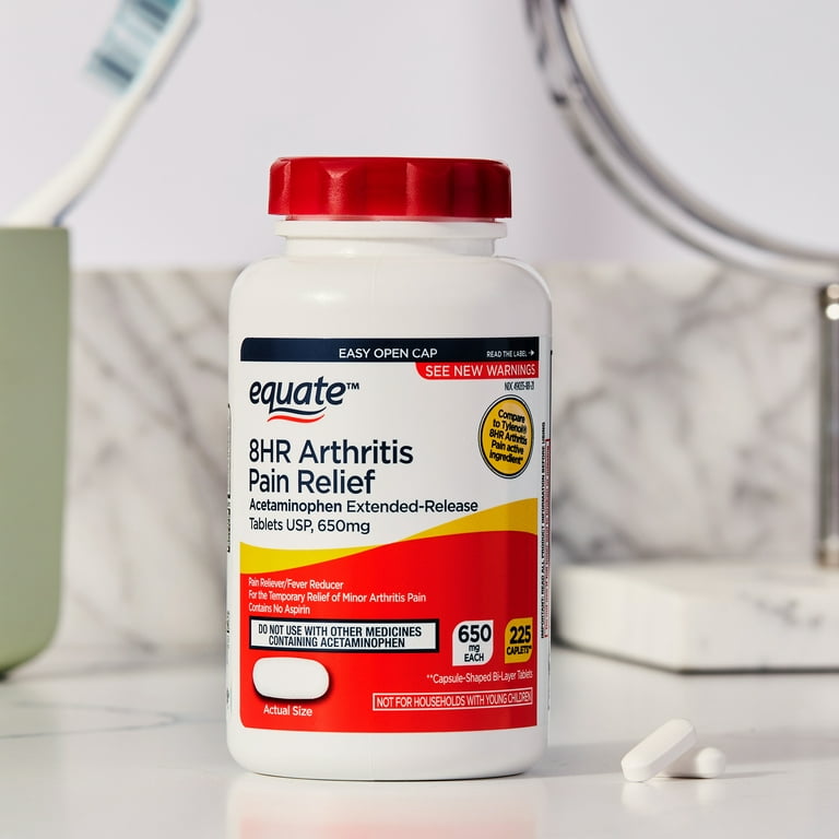 Equate Acetaminophen 8HR Arthritis Pain Relief Extended-Release Caplets,  650 mg, 225 Count 