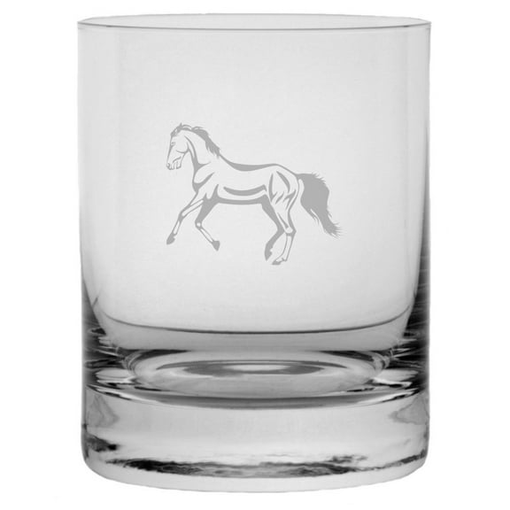 Tennessee Walking Body Horse Themed Etched 10.25oz Crystal Rocks Whisky Glass