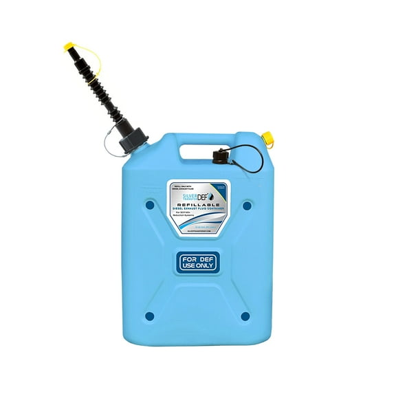Silver Transfer DEF Refillable Diesel Exhaust Fluid Jug with Tethered Spout, 5 Gallon