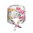 thumbnail image 2 of Kdxio Colorful Flowers Pattern Turban Hat for Women Men Comfortable Adjustable Cleaning Working Cap with Sweatband, 2 of 8