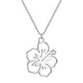 thumbnail image 4 of Qiamni Stainless steel tropical plant summer Flower necklace Flower pendant necklace simple and versatile, 4 of 4