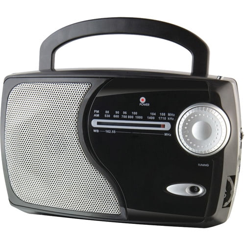 WeatherX AM/FM Weatherband Portable Radio, Black, WR282B