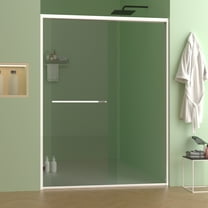 Aukfa 56-60"W x70" H Double Sliding Shower Door, Bypass Bathroom Sliding Door, 5/16" Tempered Glass, Chrome
