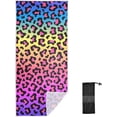 thumbnail image 2 of Neon Rainbow Colored Leopard Beach Towel 31" x 71", Quick Dry Bath Towel Super Absorbent Lightweight Travel Towel for Beach Yoga Swim Sport Camping Holiday, 2 of 7