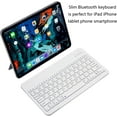 thumbnail image 2 of Clavier Bluetooth, Clavier Bluetooth Sans Fil Ultra-Mince Rechargeable pour iOS, Android, Windows et Mac Compatible avec iPad, iPad Pro, iPhone, Tablettes Android, etc., 2 of 7