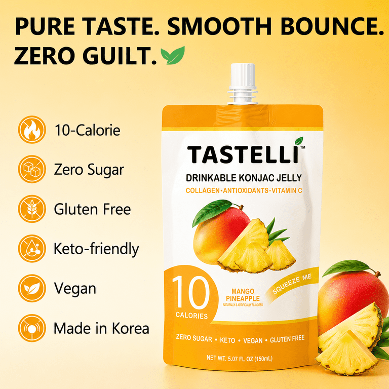 Tastelli Konjac Jelly Drink, Mango Pineapple 150mL x 10 Pouches