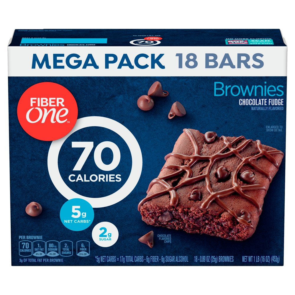 Fiber One Chocolate Fudge Brownies Mega Pack, 0.89 oz, 18 count