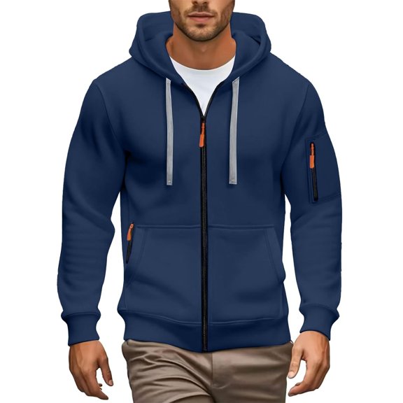 Men's Fashion Hoodies & Sweatshirts Big and Tall Hoodies for Men Men's Slim Fit Hooded Sweatshirt Casual Pullover for Fall Winter Daily Wear Comfortable Non Stretch Pure Color Hoodie