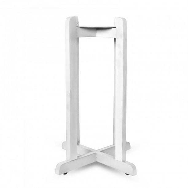 For Your Water 27" Natural Wood Painted Water Crock Dispenser Floor Stand White