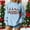 Light Blue, variant on Amidoa Ladies Sweatshirts Plus Size Beige Christmas Sweatshirts Santa Drop Shoulder Shirts T Shirts for Women L