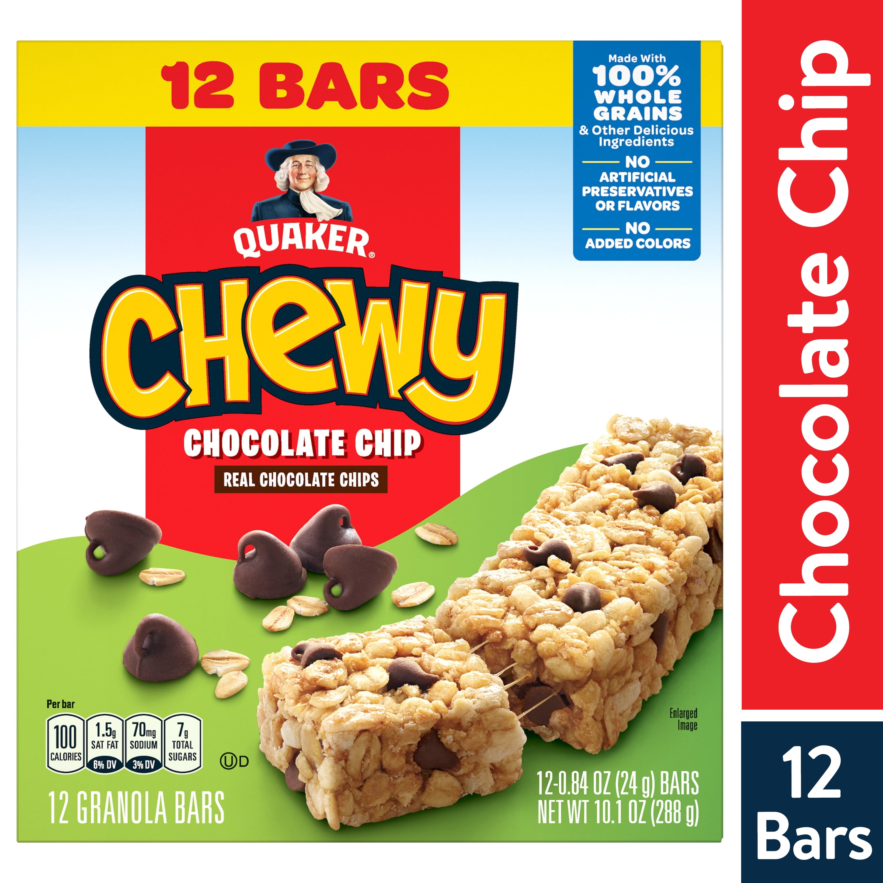 Quaker Chewy Granola Bars, Chocolate Chip, 12 Pack