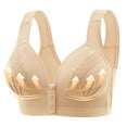 thumbnail image 4 of LLYWEY Push up Bras for Women No Underwire on Sale Bras Elderly Women Ladies Lace Bra Style-1324 Women's Plus Convertible Bra Feature Adult Female Sports Sports Bras Beige 34B, 4 of 9