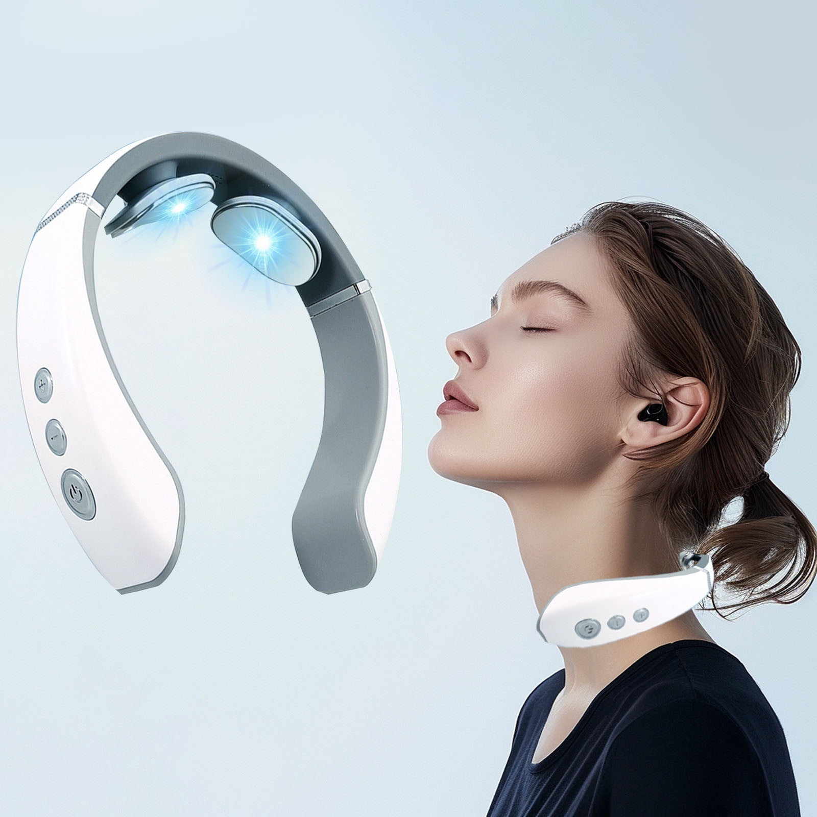 Dvkptbk Neck Massager 10 Modes 19 Gears Neck Massag Home Multifunctional Portable Neck Protector Cervical Massag Home Appliances