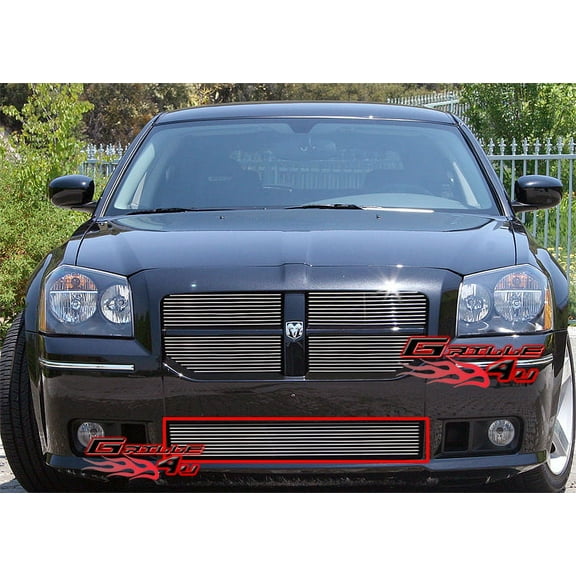 APS Compatible with Dodge Magnum 2005-2007 SRT8 Lower Bumper Aluminum Chrome Polished Horizontal Billet Front Grill Grille Insert D66420A