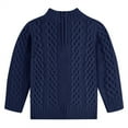 thumbnail image 3 of Toddler Baby Cable Knit Pullover Long Sleeve Kids Zipper Sweater, 3 of 4
