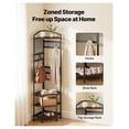 thumbnail image 2 of Corner Hall Tree, 71.3” Coat Rack with Shelf & Steel Frame, 2 of 9