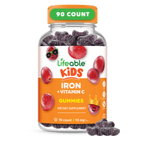Lifeable Iron Gummies for Kids | with Vitamin C | 10mg Iron for Kids | Great Tasting Kids Iron Supplement Gummies | Vegan Iron Vitamins for Immune Health | 90 Gummies