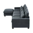 thumbnail image 5 of 129.9" Sectional Sofa, Large Feather Filled L-Shape Sofa for 5, Upholstered Convertible Modular Sofa with Waist Pillows, 4 Seater Sofa Set with Movable Ottoman, for Living Room, Apartment, Home, Hotel, 5 of 9