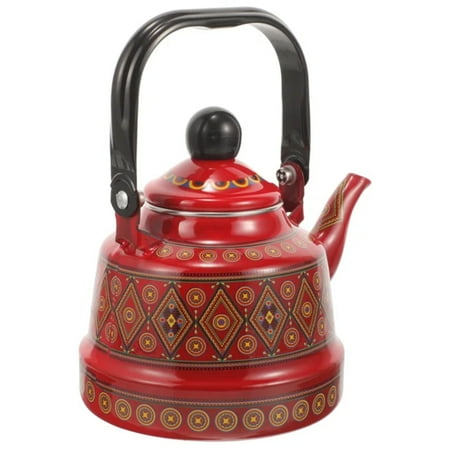 

NZISNG Vintage Enamel Tea Kettle - 1.1L Porcelain Enameled Teakettle for Loose Tea Ceramic Teapot for Stovetop Brewing