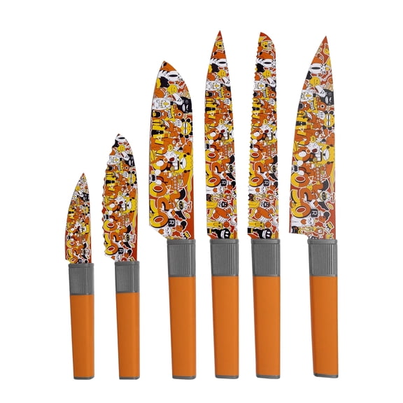 Linoroso 5 PCS Kitchen Knife Set with Sheathes and Ergonomic Handle for Multipurpose Cooking