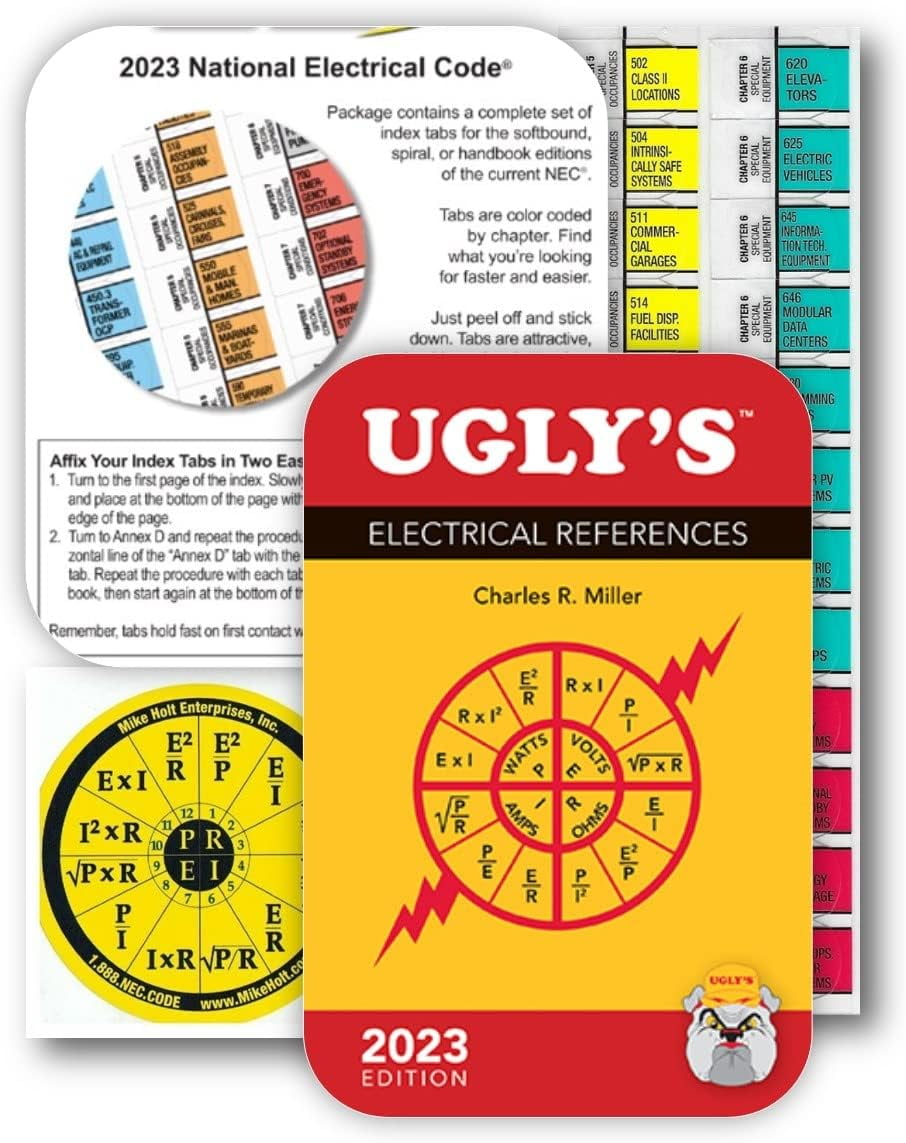 2023 NEC Code Book Tabs (Colored EZ Index Tabs) with Ugly’s Electrical
